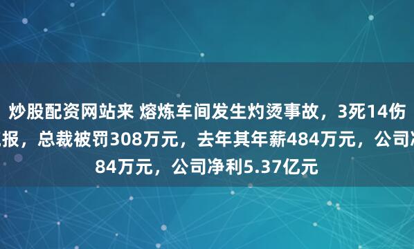 炒股配资网站来 熔炼车间发生灼烫事故，3死14伤，企业瞒报谎报，总裁被罚308万元，去年其年薪484万元，公司净利5.37亿元